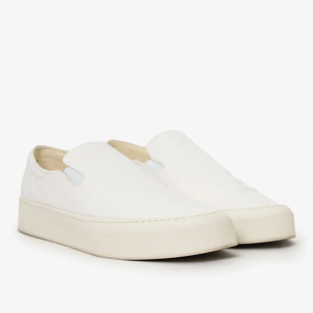 The Row Cream White Slip-On Sneakers
